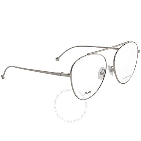 Fendi Ladies Palladium Pilot Eyeglasses FF 0352 0010 56